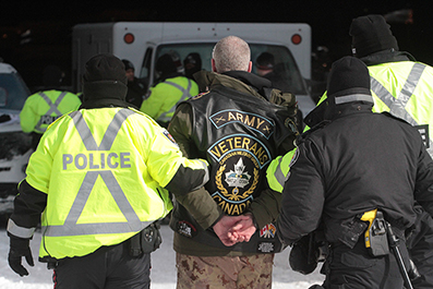 Police Break Up Ottawa Truck Protest : February 2022 : Personal Photo Projects : Photos : Richard Moore : Photographer